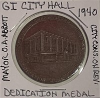 1940 Grand Island City Hall Decidation Medal