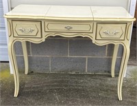 French Provincial Vanity, off white, yellow and