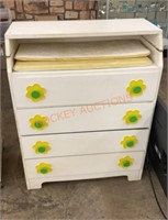 Vintage four drawer dresser with changing table