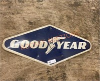 Vintage good year metal sign 28” wide