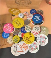 Vintage button and pins lot