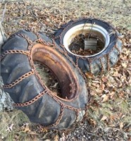 11.2 -24 tires & chains - tires are dry rotted,