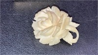 Ivory carved rose pin 1-1/2’’