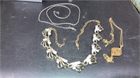 2 Sarah Coventry necklaces, goldtone Monet