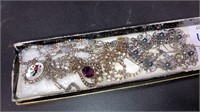 Rhinestone necklaces & others, floral bracelet