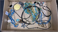 Assorted necklaces beaded silvertone