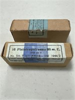 2 BOXES WWII GERMAN 9MM AMMO