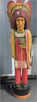 5 FT TALL CARVED CIGAR STORE INDIAN