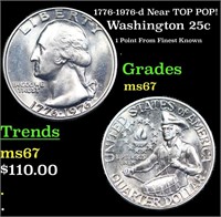 1776-1976-d Washington Quarter Near TOP POP! 25c G