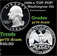 Proof 1986-s Washington Quarter TOP POP! 25c Grade