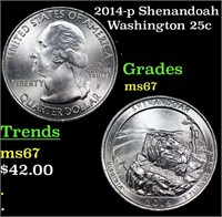 2014-p Shenandoah Washington Quarter 25c Grades GE