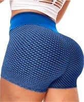 2-HOMETA Butt Lifting Booty Shorts size SMALL BLUE