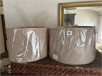 NEW BEIGE WOVEN FABRIC LAMP SHADES, 14WX9.5H