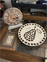 TABLETOP CLOCK, STEPPING STONE AND OLD-WORLD