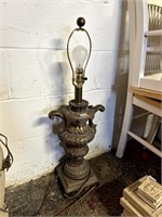 BRASS STYLE DOUBLE HANDLED TABLE LAMP NO SHADE