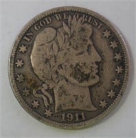 1911 Barber Half Dollar (no mint mark)