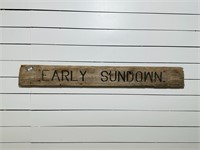 Wooden Early Sundown Ranch Sign