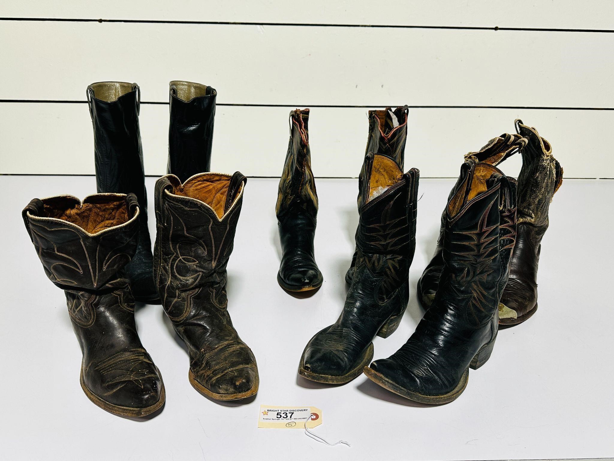 (5) Pair of Vintage Cowboy Boots