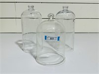 Lot of - 3 Glass Domes