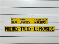 (2) Hand Painted Carnival Food Signs
