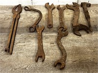Collection of 6 Rustic Antique Wrenches, Vintage T