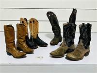 (4) Pair of Vintage Cowboy Boots