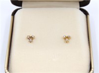 14K Yellow Gold & Diamond Tri-Earring