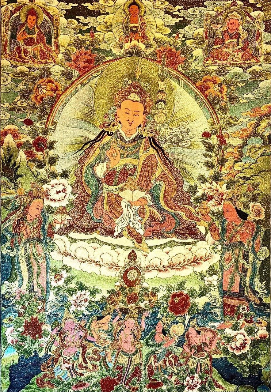 Embroidered Silk Tapestry Thangka Tara 24"x36"