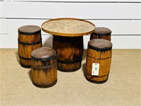 Childs Nail Keg Game Table & Stools