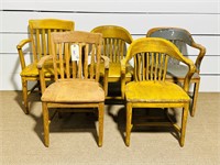 (5) Oak Office Chairs
