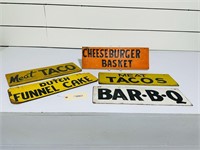 (5) Painted Carnival Food Signs