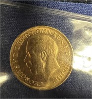 1918 GREAT BRITAIN GEORGE V SOVEREIGN GOLD COIN