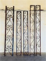 (5) Ornate Iron Porch Posts