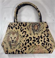 Handmade Chicago Cheetah Print purse handles cloth