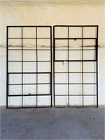 Pair of Industrial Iron Window Frames