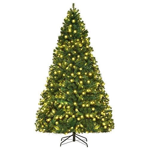 Goplus 8FT Pre-Lit Artificial Christmas Tree, Prem