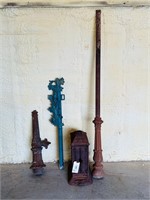 Ornate Iron Posts & Stove