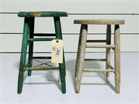 (2) Painted Wooden Stools