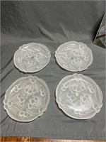 Set of 4 Mikasa Crystal Cocktail Dessert Plates