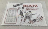 Blatz Braves Schedule Place Mat  10x14