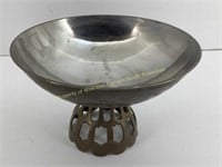 Brass Ornate footed Bowl  10" dia x 6 1/2" tall