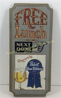 * 1960s Pabst "Free Lunch" wood sign