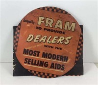 1960 Fram Oil Filter Dealer Display  16 x 16