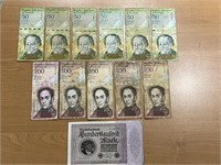 12 Foreign Bank Notes