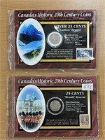 Cdn 20th Century 25 Cent Coin/Stamp
