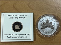 2012 Cdn $10 Silver Maple Leaf Forever .999