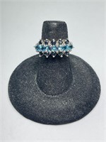 Sterling Blue Topaz/Sapphire Ring 3 Grams Size 5