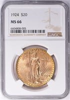 1924 Saint-Gaudens Gold Double Eagle NGC MS-66