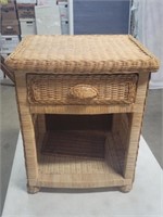 20" Wicker Patio Style One Drawer End Stand