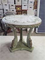 24" Round Marble Top Imperial End Table